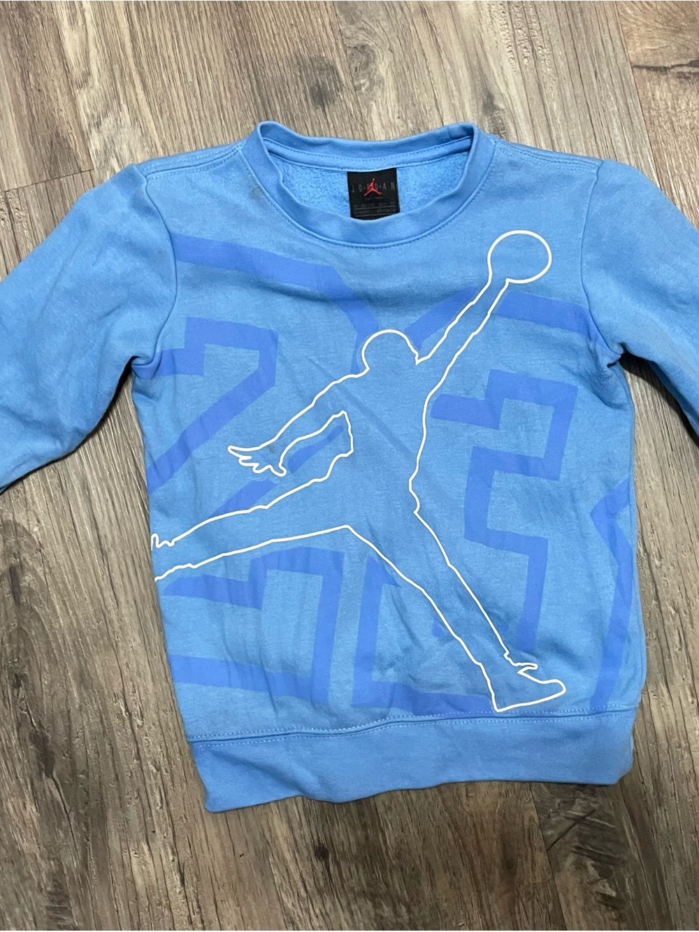 Jordan Light Blue Boys Pullover with Jumpman Outline